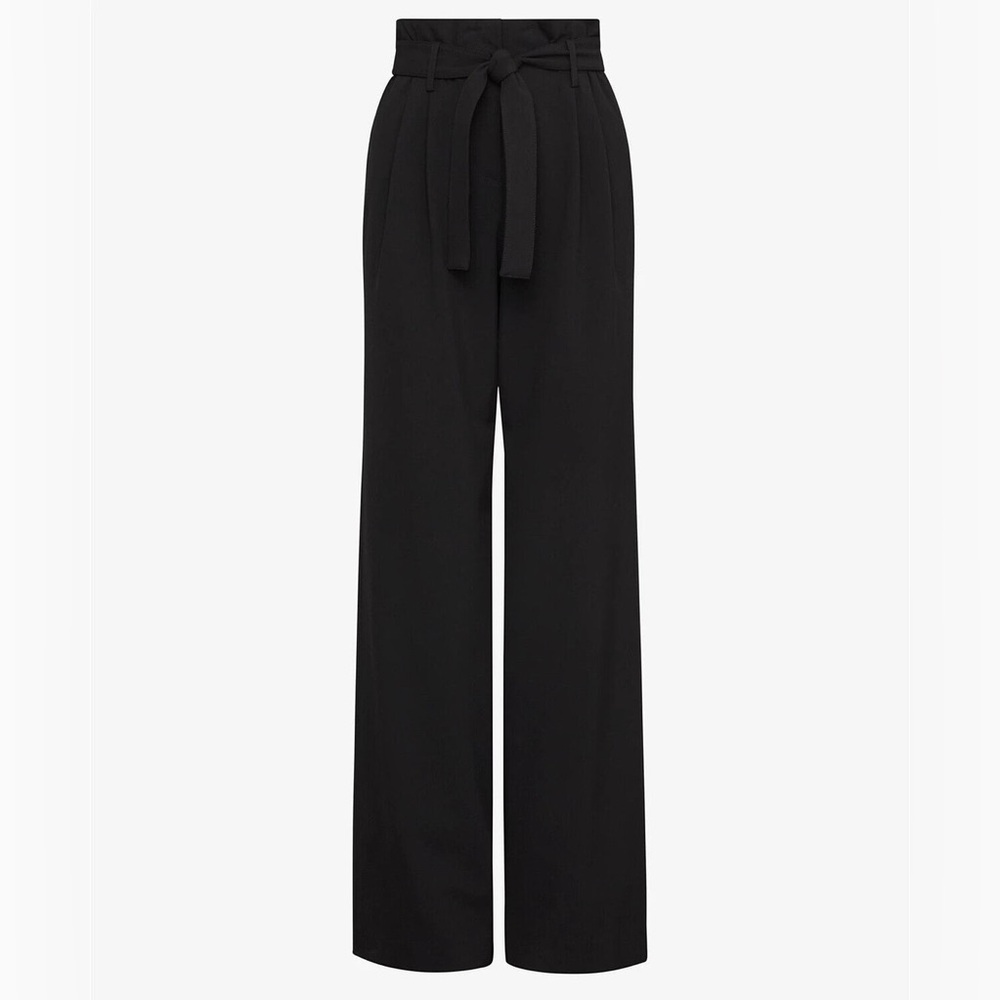 NWT BCBGMaxAzria Belted Wide-Leg Black Trousers